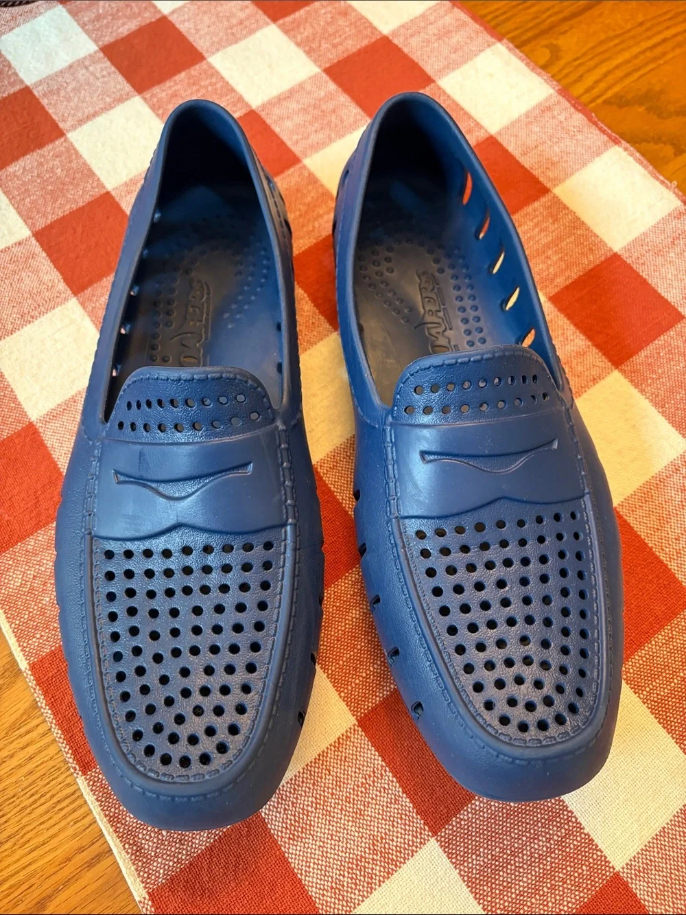 Men's Blue Floafers Perforated Slip-On Boat Shoes / LIKE NEW Sz 11